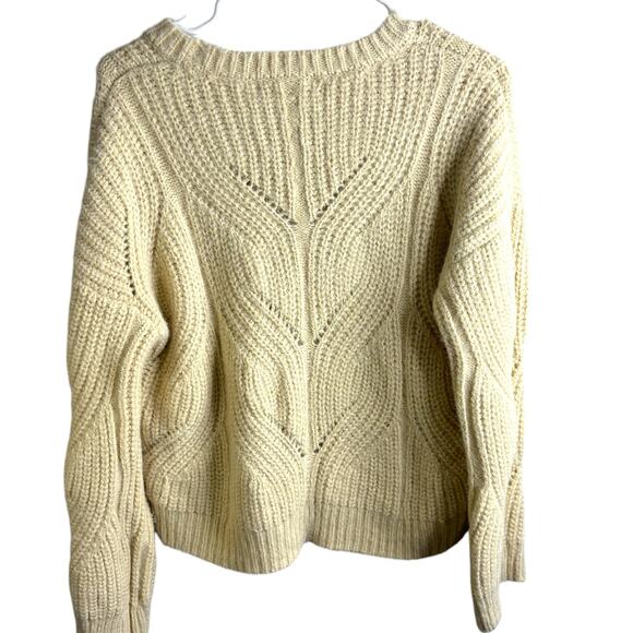 MNG Basics Mango Cream Braided Cable Knit Chunky Sweater  Cozy Staple Capsule SM - Picture 5 of 9